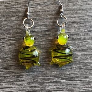 Glass Bead — Turtle Earrings